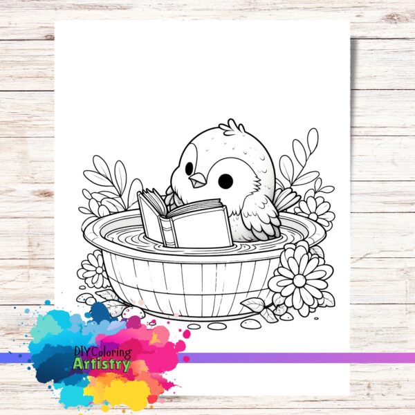 bird bath coloring page