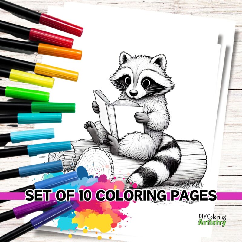 raccoon coloring page