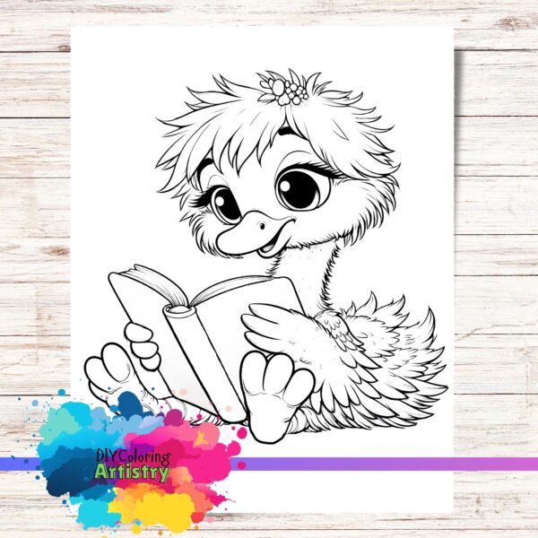 coloring page serengeti tales ostrich