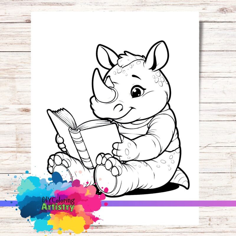 coloring page serengeti tales rhino