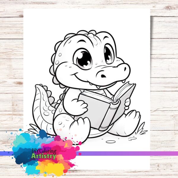 coloring page serengeti tales crocodile