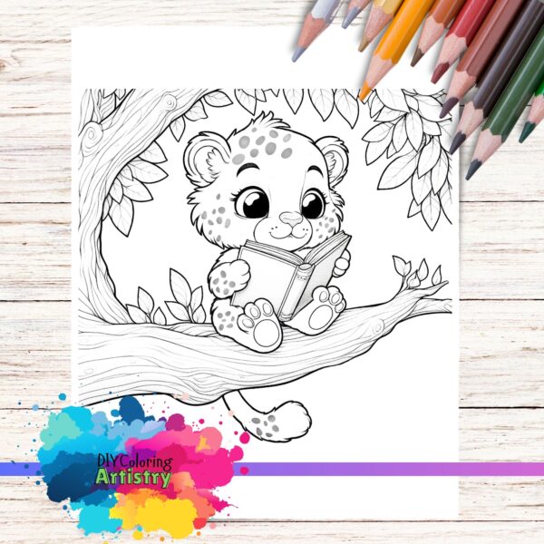 coloring page serengeti tales cheetah