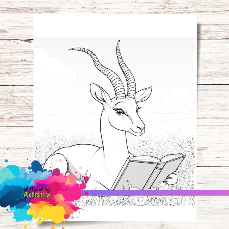 coloring page serengeti tales gazelle