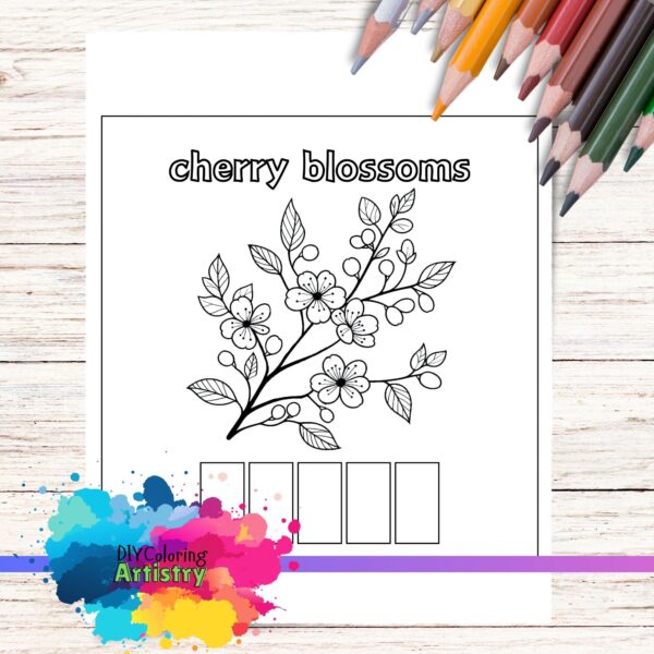 cherry blossoms coloring page