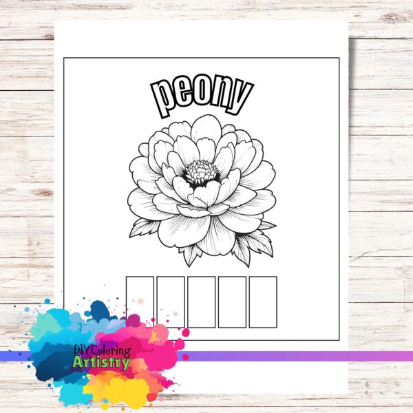 peony coloring page