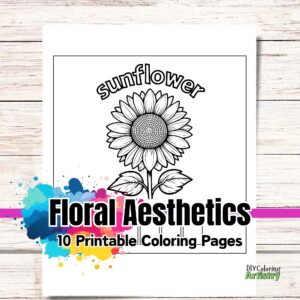 Floral Aesthetics Coloring Pages Set 1