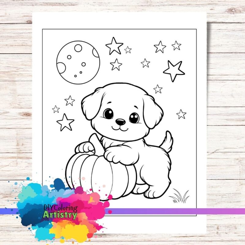 Adorable puppy halloween printable