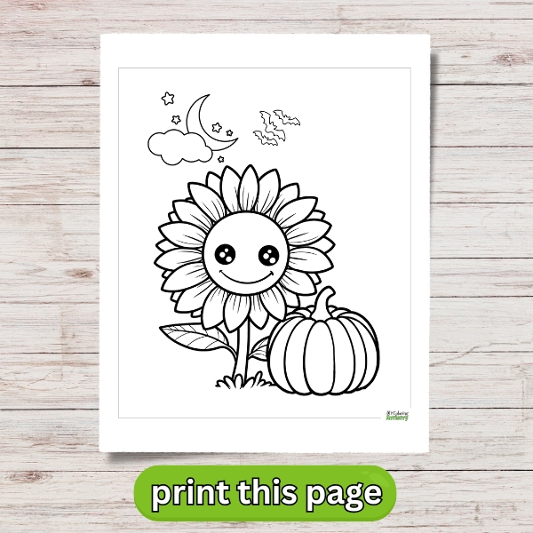 Smiling sunflower Printable