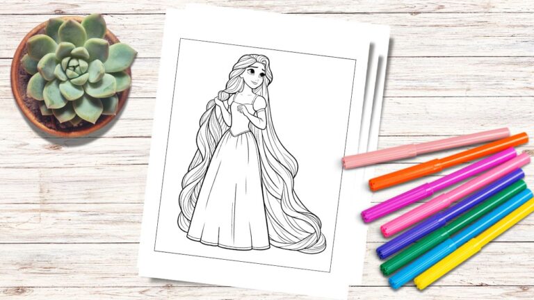 printable rapunzel coloring pages