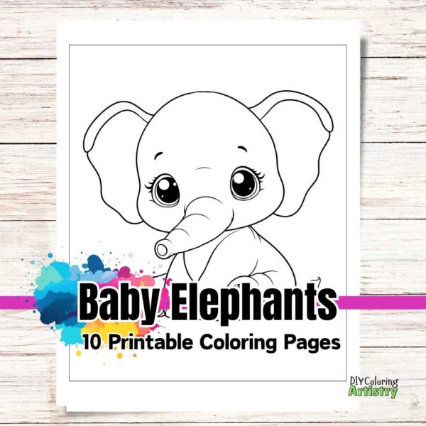 Cute Baby Elephants Coloring Pages