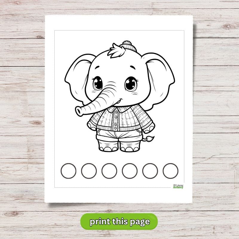 Elephant In A cute Outfit