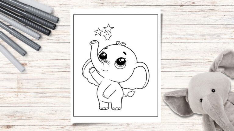 10 Baby Elephant Printable Coloring Pages