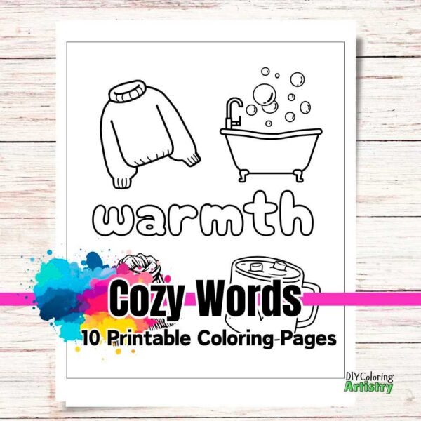 Cozy Words Coloring Pages