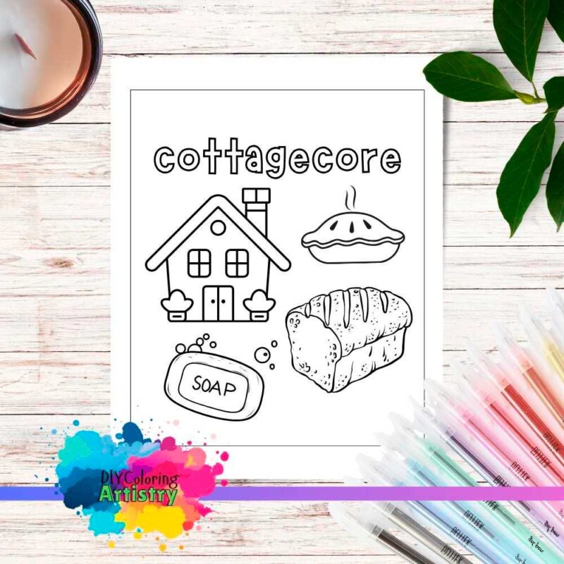 Cottagecore Coloring Page