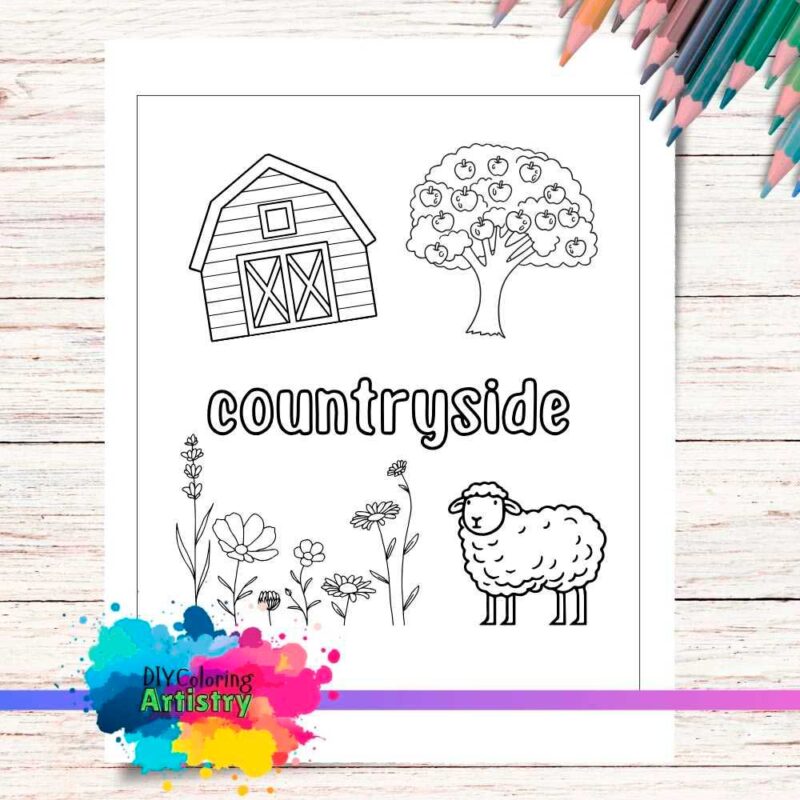 Countryside Coloring Page