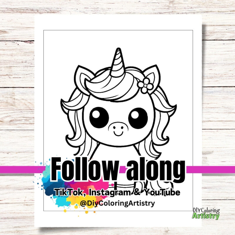 easy unicorn coloring page