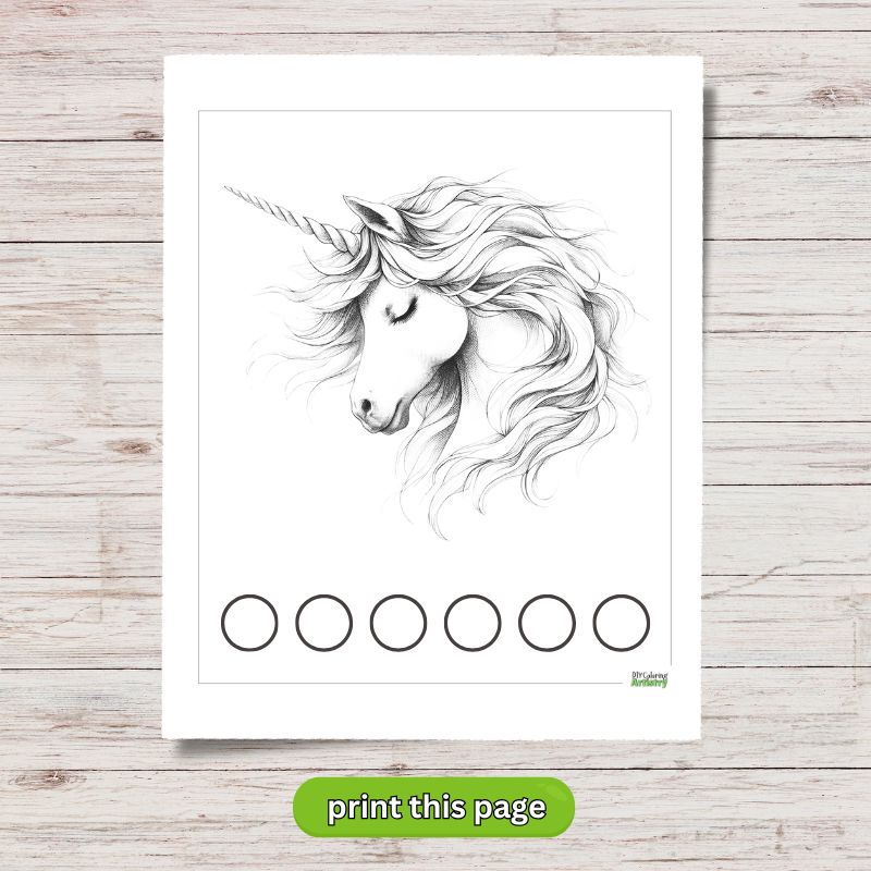 Unicorn Alcohol Marker Practice Sheet