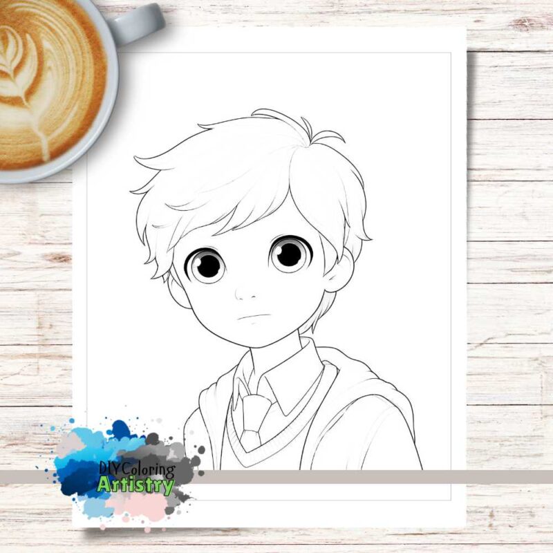 Cute Teen Boy Coloring Page