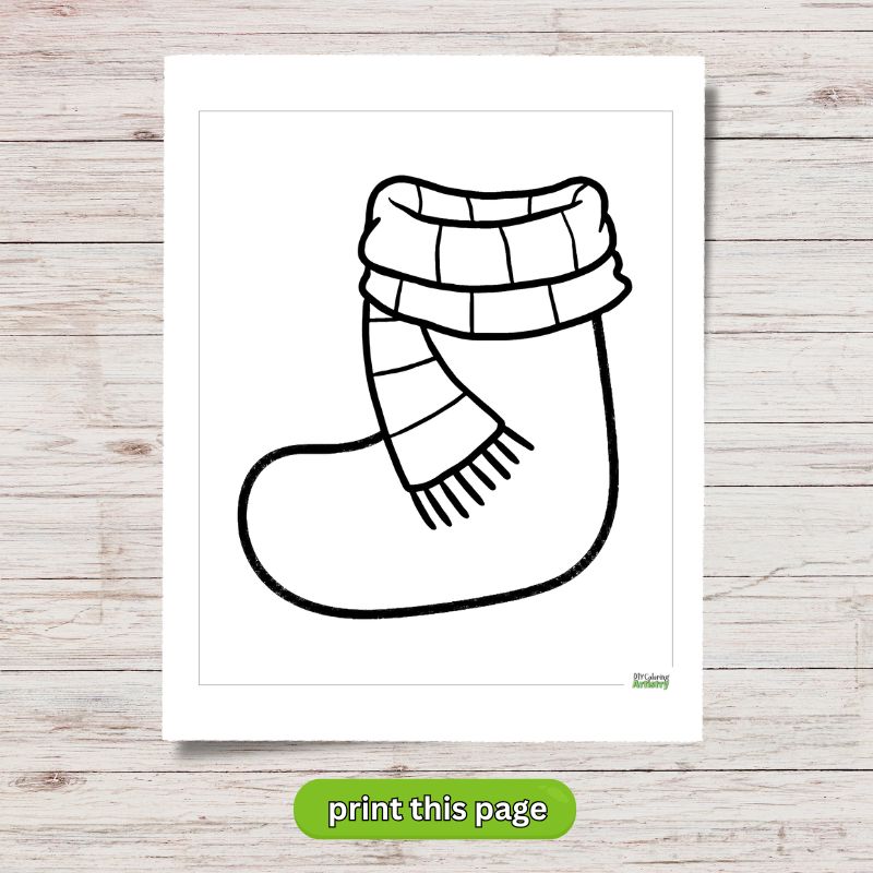 Scarf Stocking Coloring Page