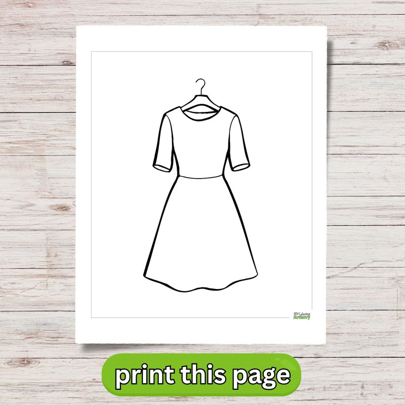 plain dress coloring page