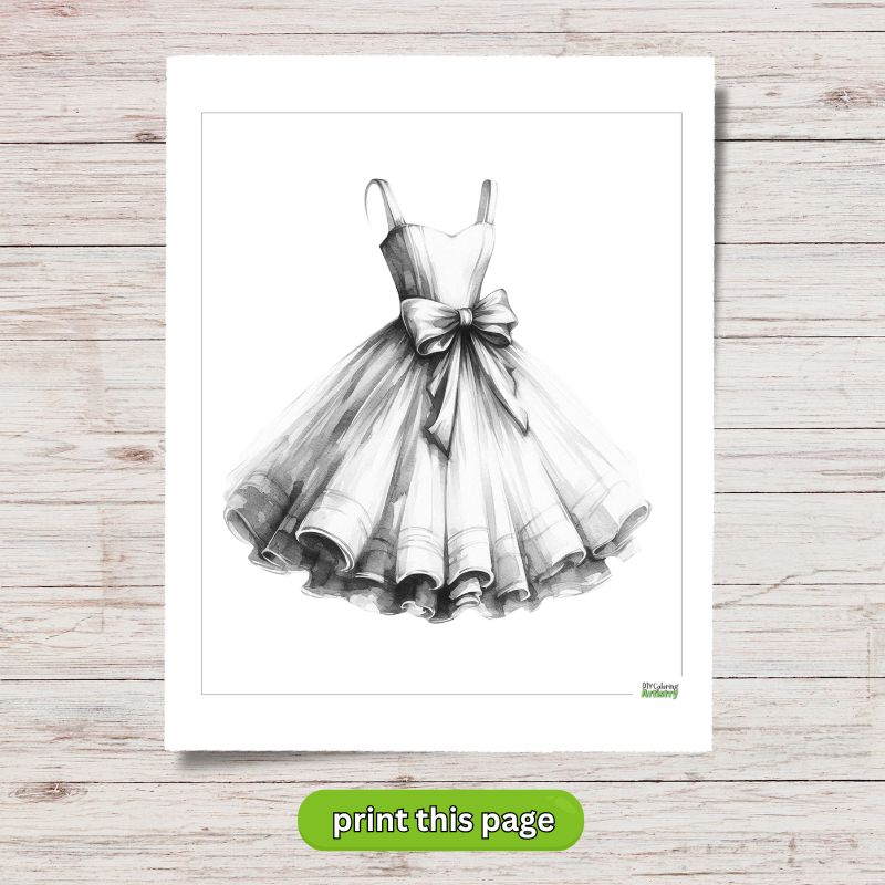 whimsical Dress printable page