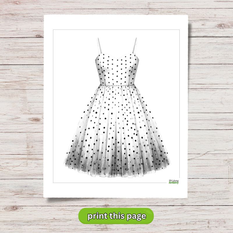 Polka Dot Dress Coloring Page