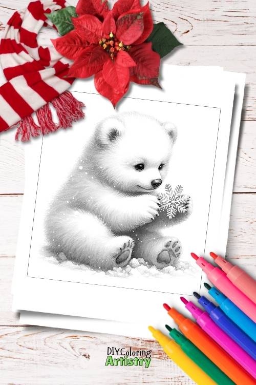 Cute Bear Cozy Winter Coloring Pages To Print