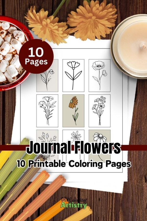 Journal Flowers Coloring Pages