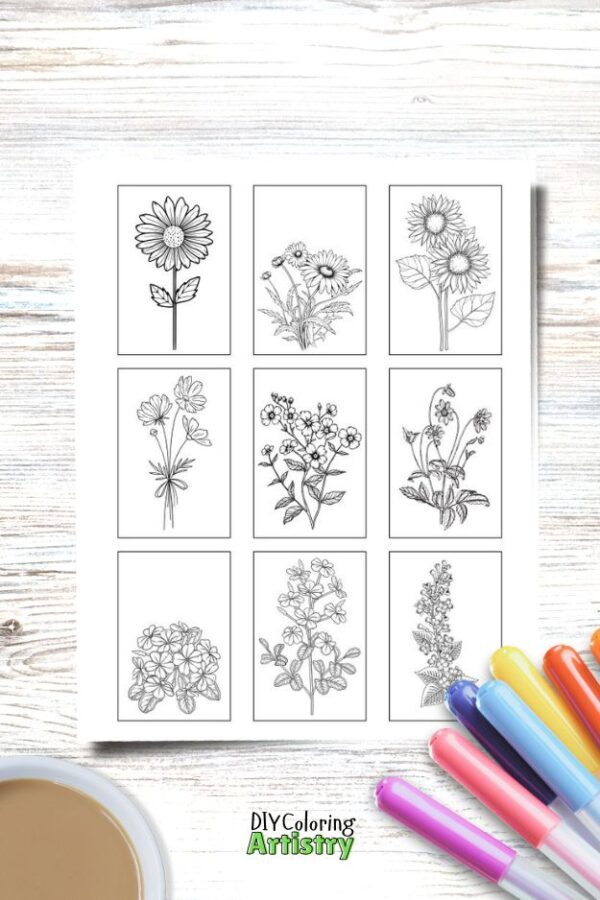 Journal Flowers Coloring Pages - Image 10