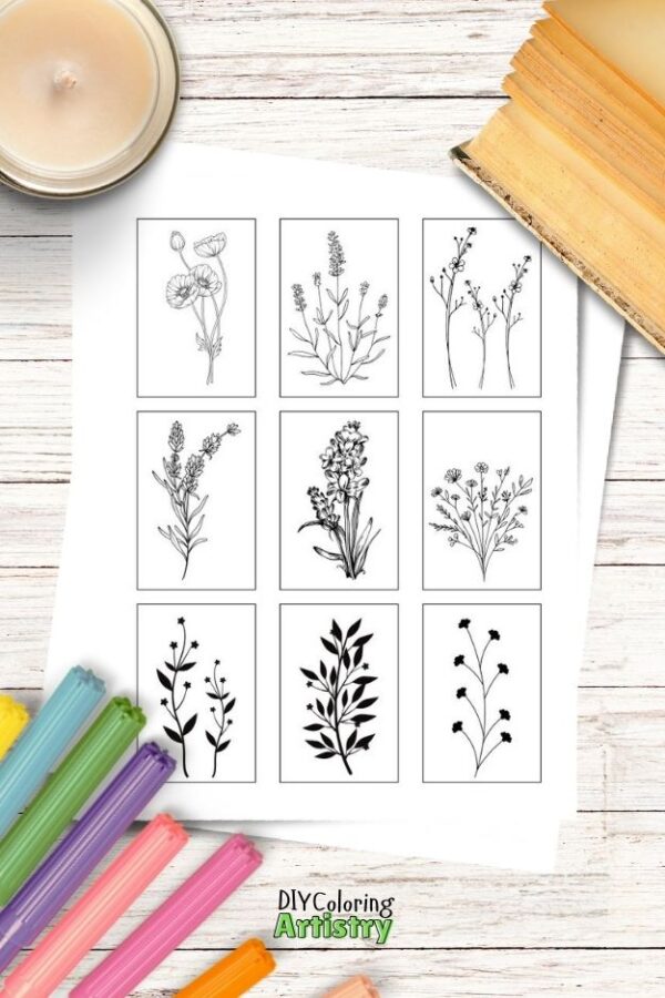 Journal Flowers Coloring Pages - Image 2