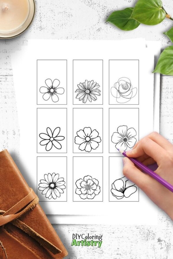 Journal Flowers Coloring Pages - Image 3