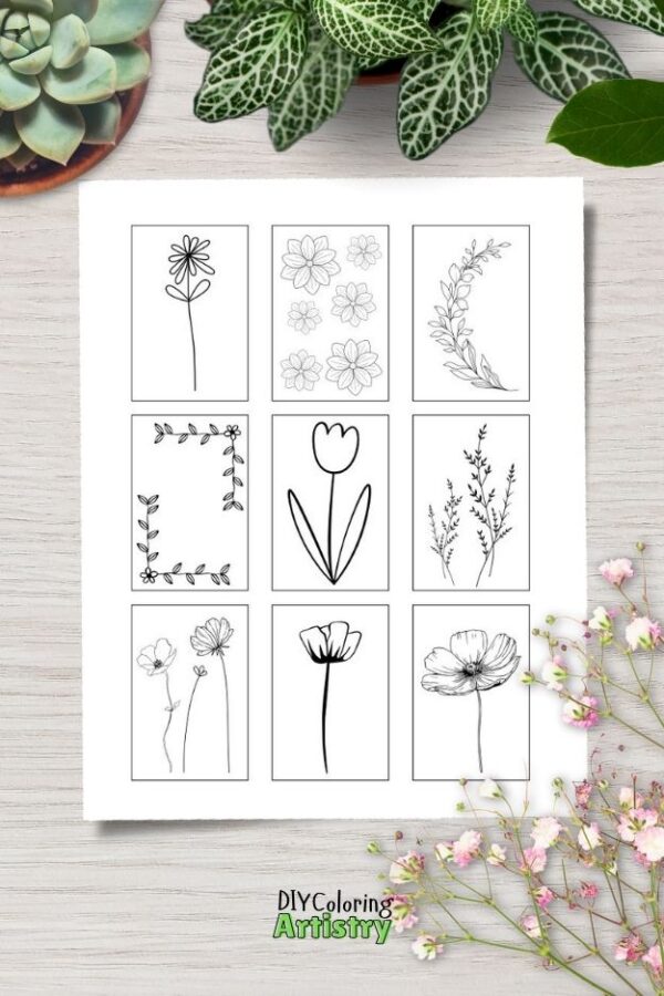 Journal Flowers Coloring Pages - Image 4