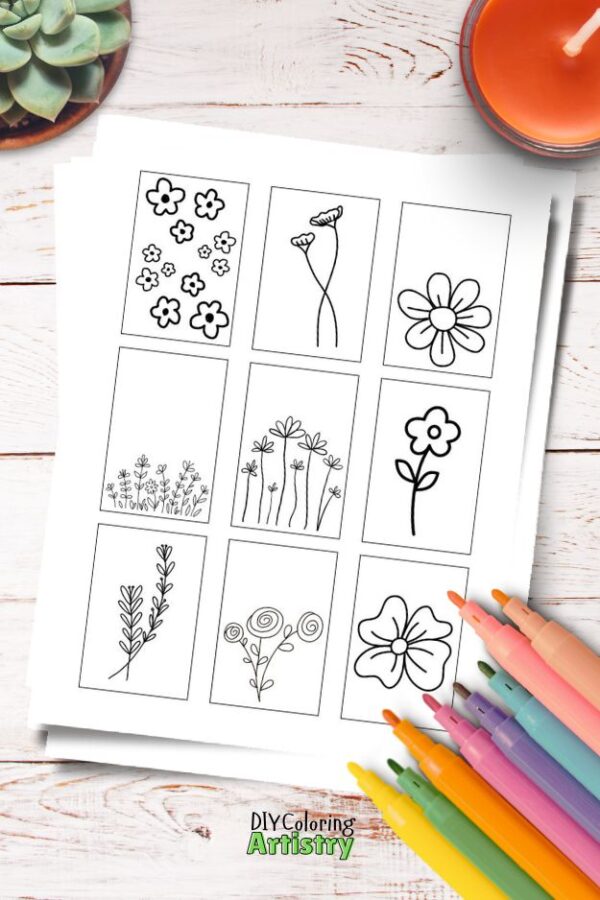 Journal Flowers Coloring Pages - Image 8