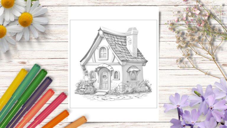 10 Free Cottagecore Cottages Coloring Pages