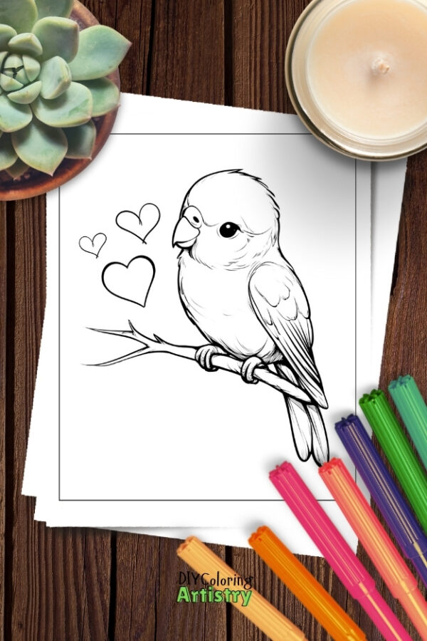 Cuddly Valentine Coloring Pages - Image 9