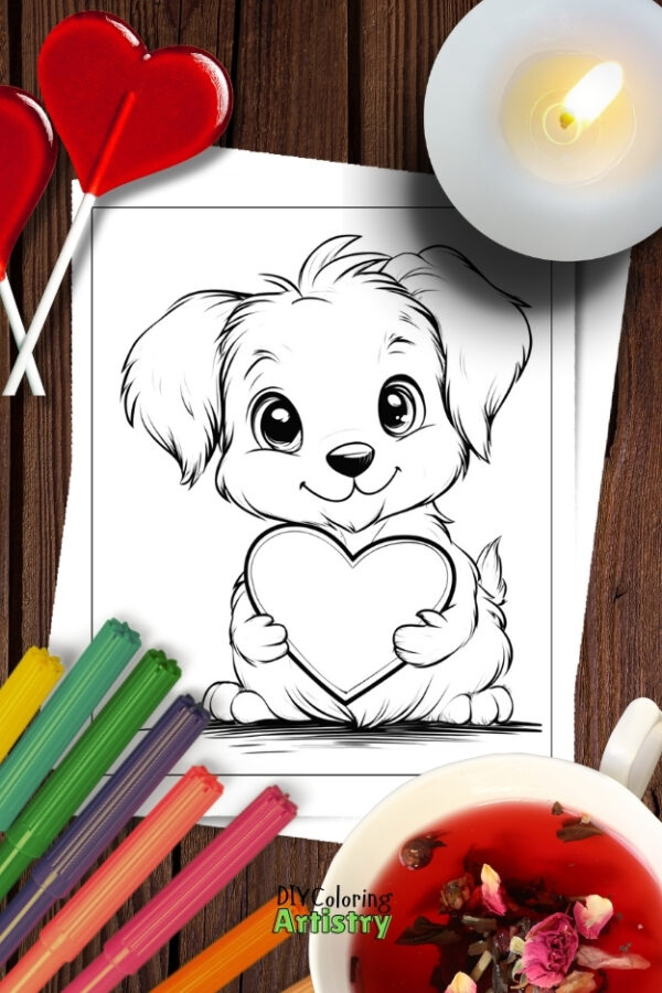 Cuddly Valentine Coloring Pages - Image 2