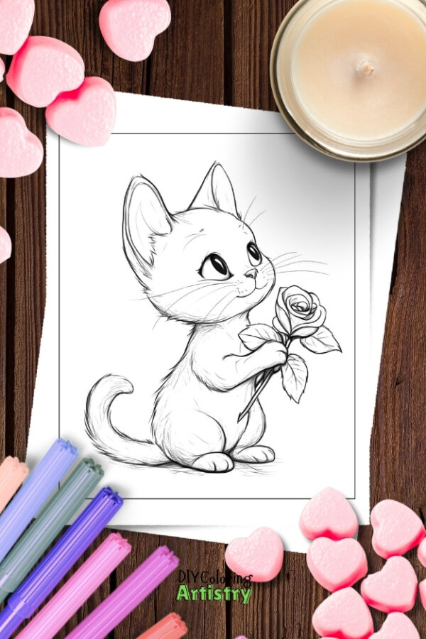 Cuddly Valentine Coloring Pages - Image 3