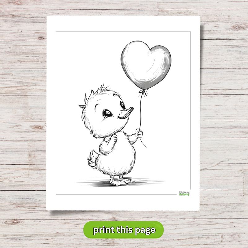 duck valentine coloring page
