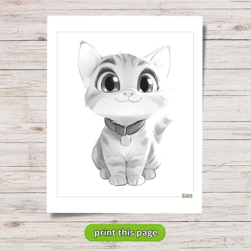 cartoon cat coloring page