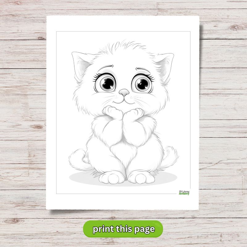 Adorable kitten cartoon page