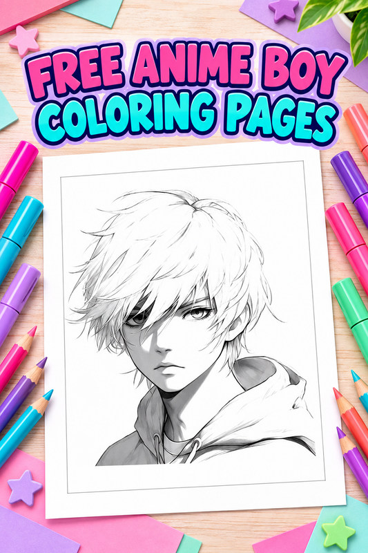 anime boy coloring pages