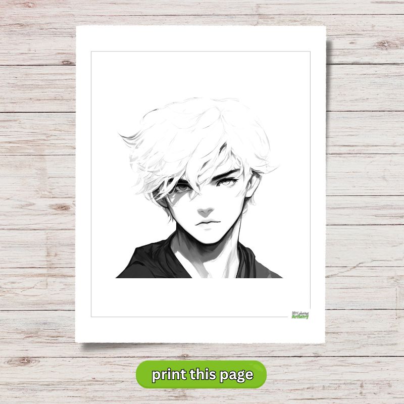 Free Anime Boy Coloring Page Download