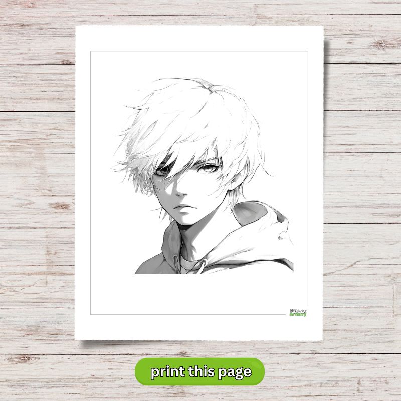 Anime Boy Coloring for Relaxation