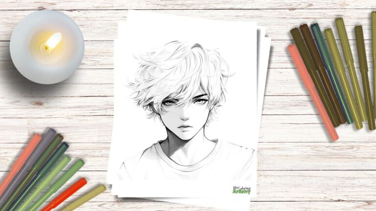 free anime boys coloring pages cover