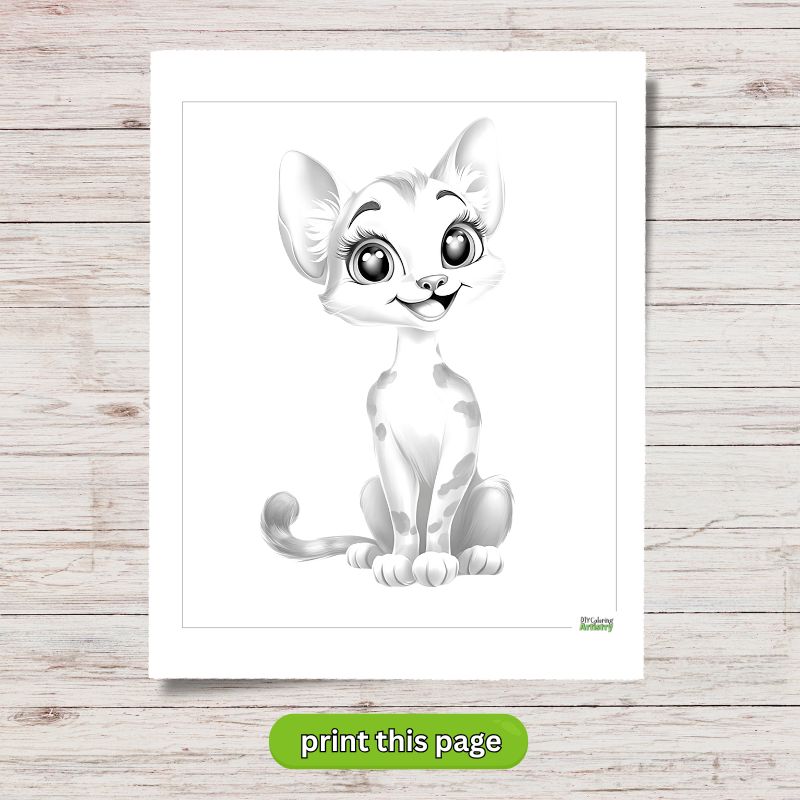 happy cartoon kitten