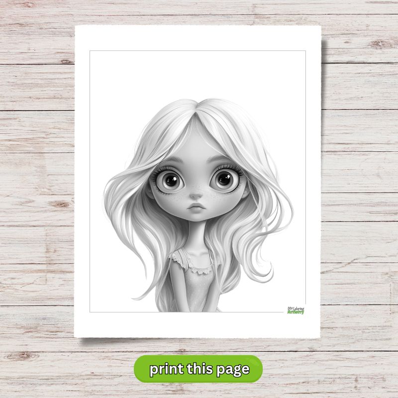 Instant Download: Girl Coloring Page