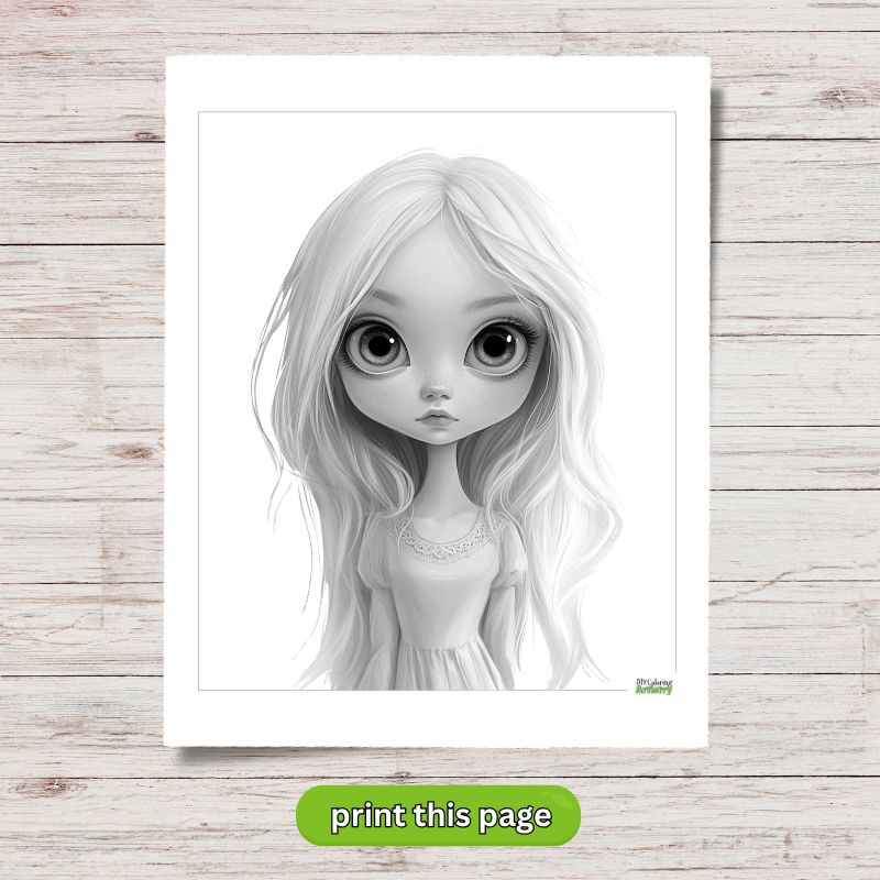 long hair girl Coloring Page