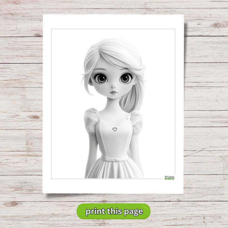 Prim and Proper Girl Coloring PDF