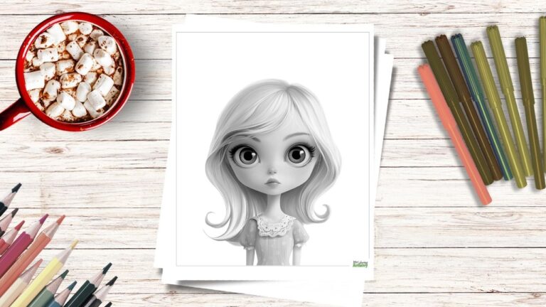 free girly coloring page