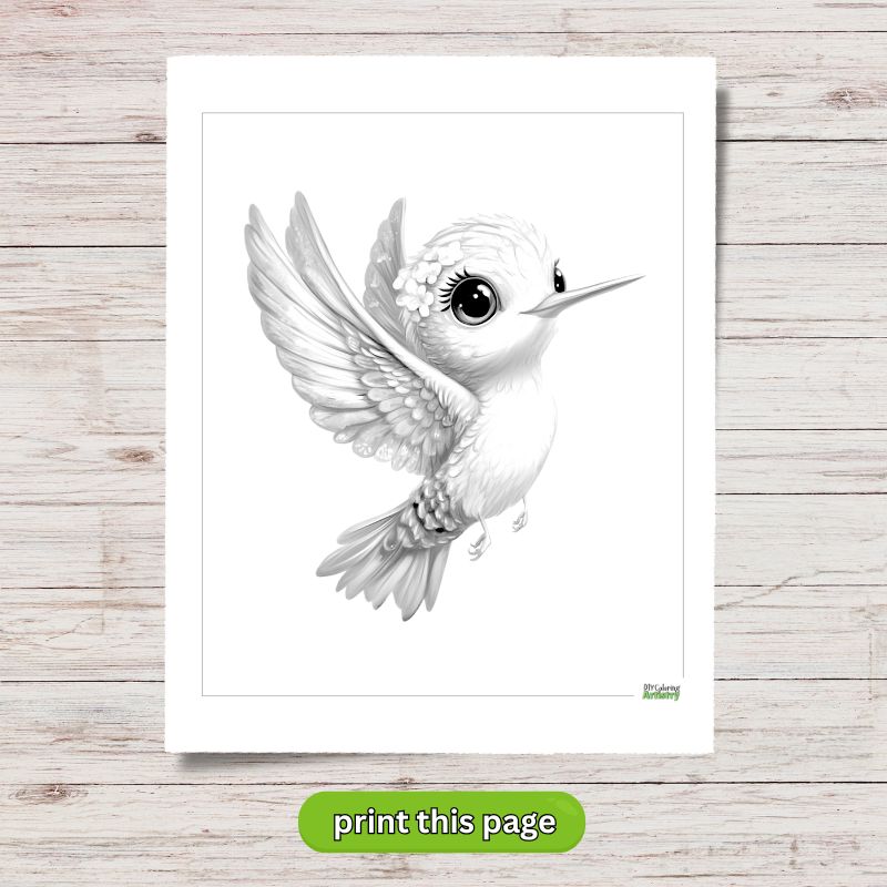 Hummingbird with Flowers